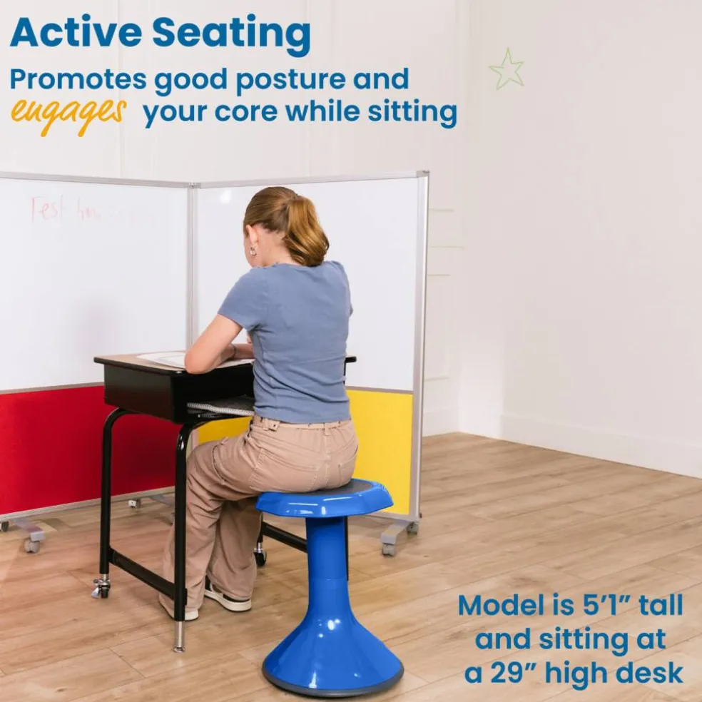 ACE Active Core Engagement Wobble Stool, Portable Flexible Seating, 18in Seat Height