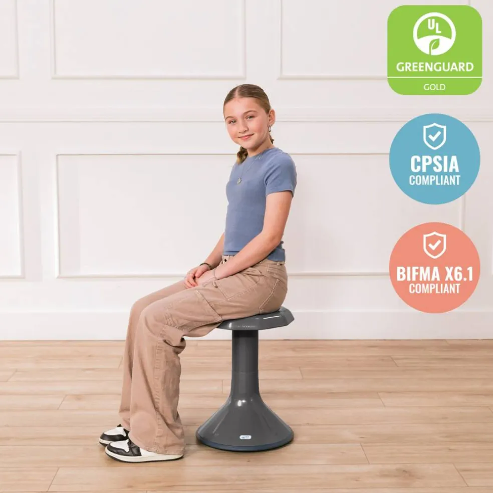 ACE Active Core Engagement Wobble Stool, Portable Flexible Seating, 18in Seat Height