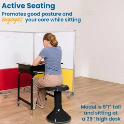 ACE Active Core Engagement Wobble Stool, Portable Flexible Seating, 18in Seat Height