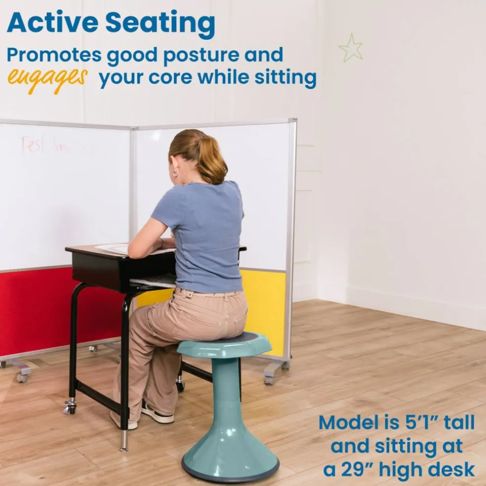 ACE Active Core Engagement Wobble Stool, Portable Flexible Seating, 18in Seat Height