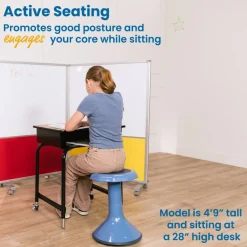 ACE Active Core Engagement Wobble Stool, Portable Flexible Seating, 18in Seat Height