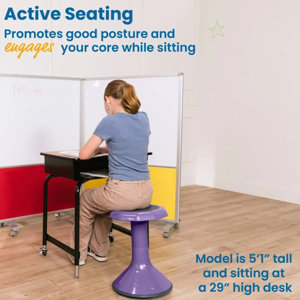 ACE Active Core Engagement Wobble Stool, Portable Flexible Seating, 18in Seat Height