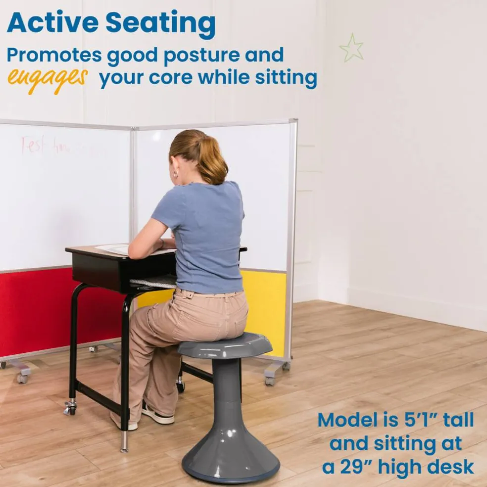 ACE Active Core Engagement Wobble Stool, Portable Flexible Seating, 18in Seat Height