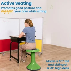 ACE Active Core Engagement Wobble Stool, Portable Flexible Seating, 18in Seat Height
