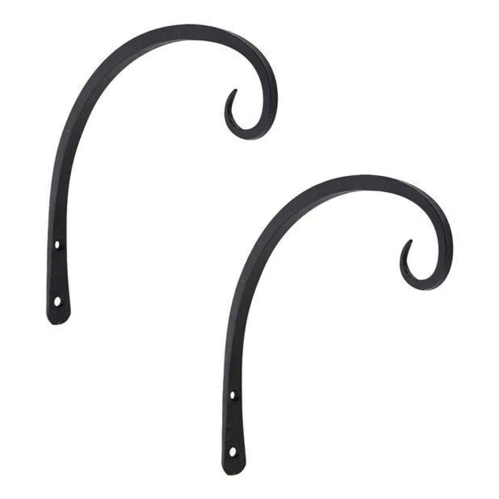 ACHLA Designs 9 in. Downcurled Bracket, Black - Pack of 2