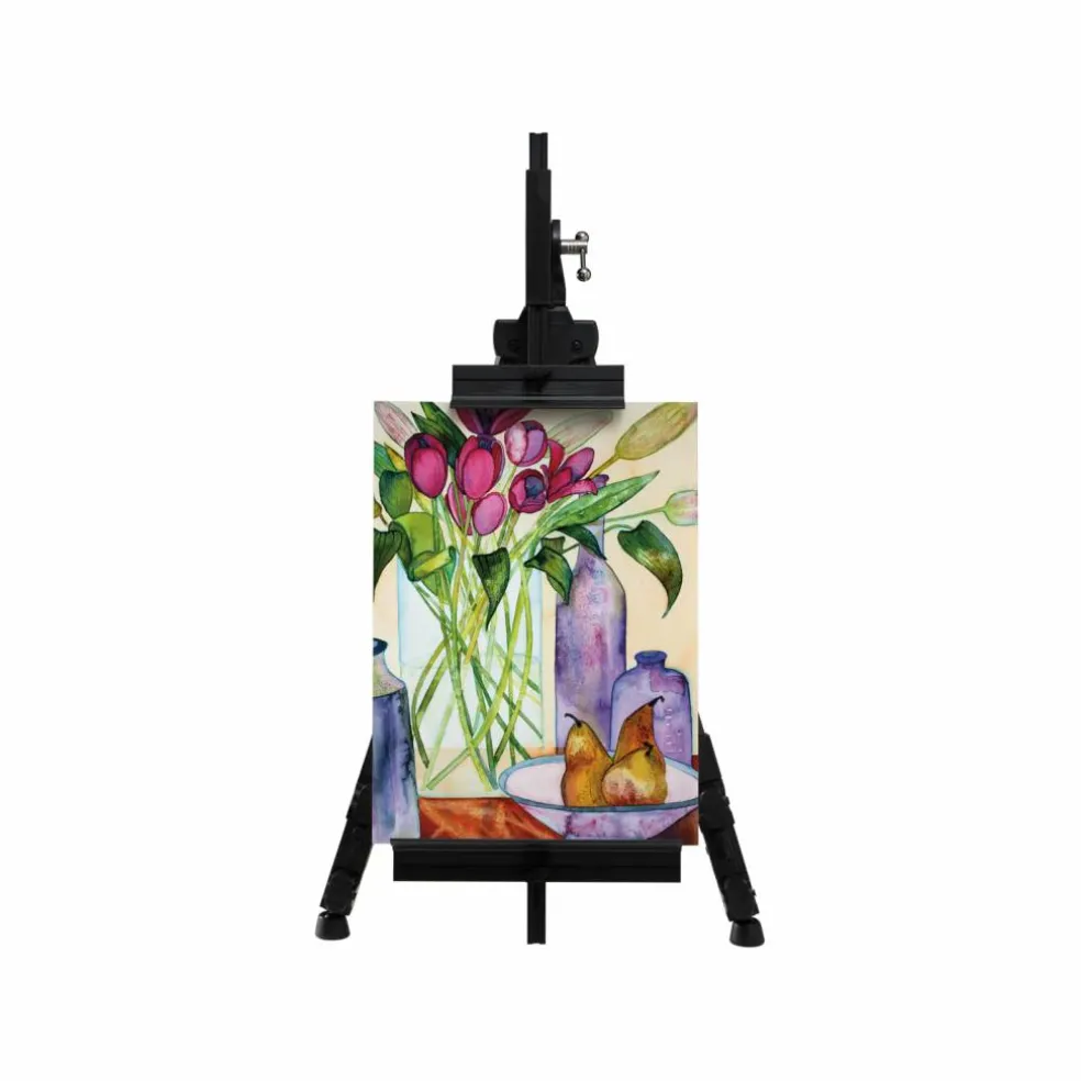 Adjustable Black Aluminum Floor Easel by Artist's Loft™