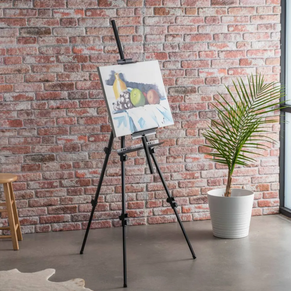 Adjustable Black Aluminum Floor Easel by Artist's Loft™