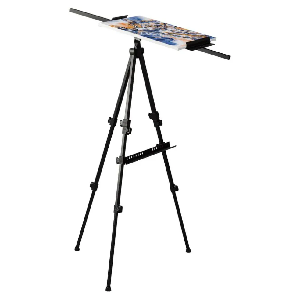 Adjustable Black Aluminum Floor Easel by Artist's Loft™