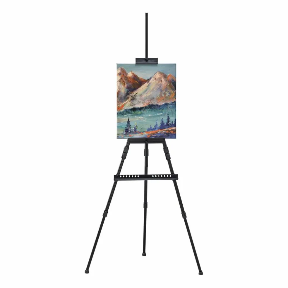 Adjustable Black Aluminum Floor Easel by Artist's Loft™