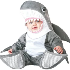 Adorable Infant Shark Costume with Hood Jumpsuit and Slip Resistant Booties
