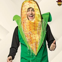 Adult Corn on the Cob Costume Halloween Food Tunic Funny Vegetable Party Outfit