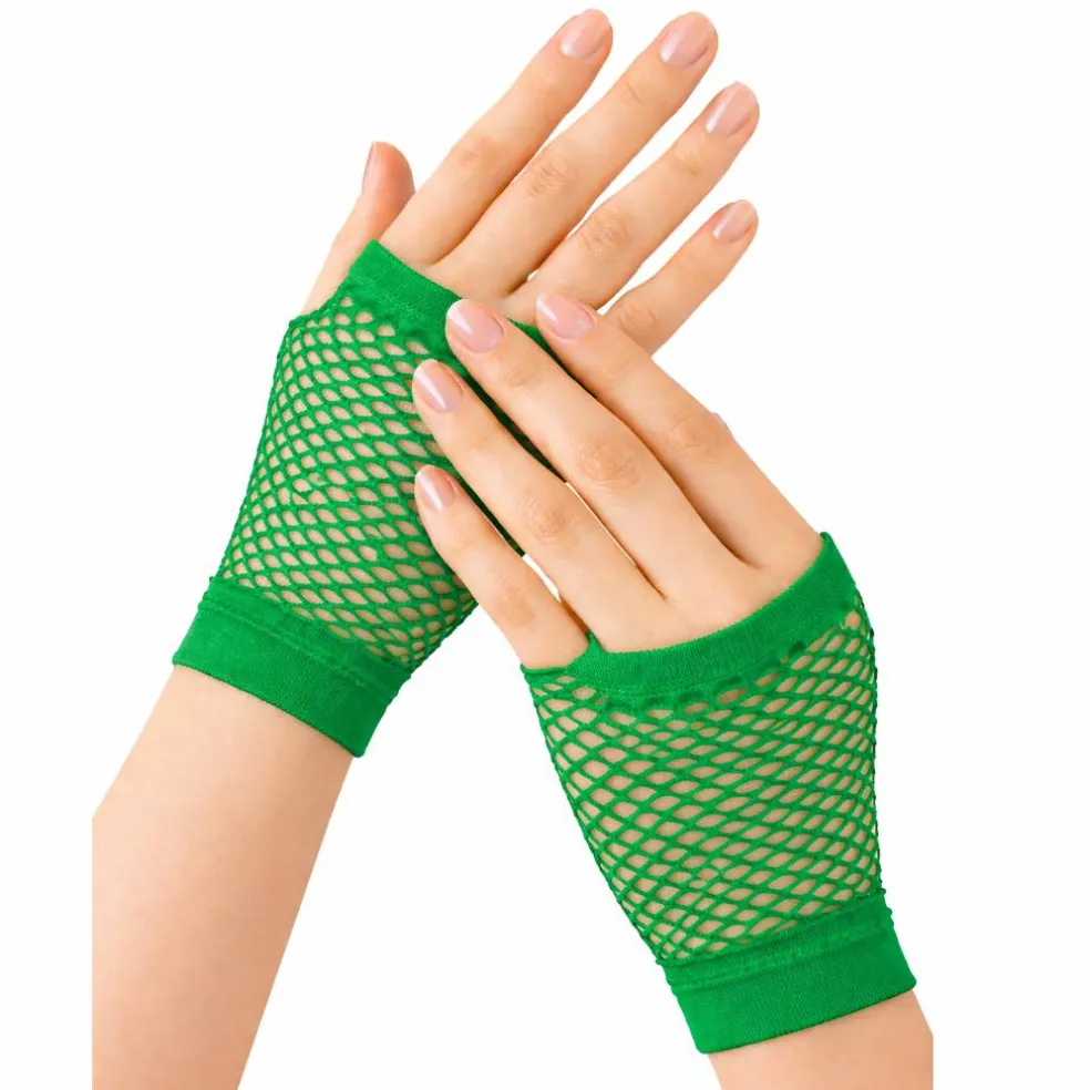 Adult Fingerless Costume Fishnet Gloves