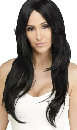Adult Long Blonde Black Starlet Costume Wig