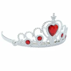 Adult Silver Plastic Costume Tiara with Gem