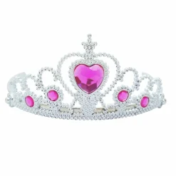 Adult Silver Plastic Costume Tiara with Gem