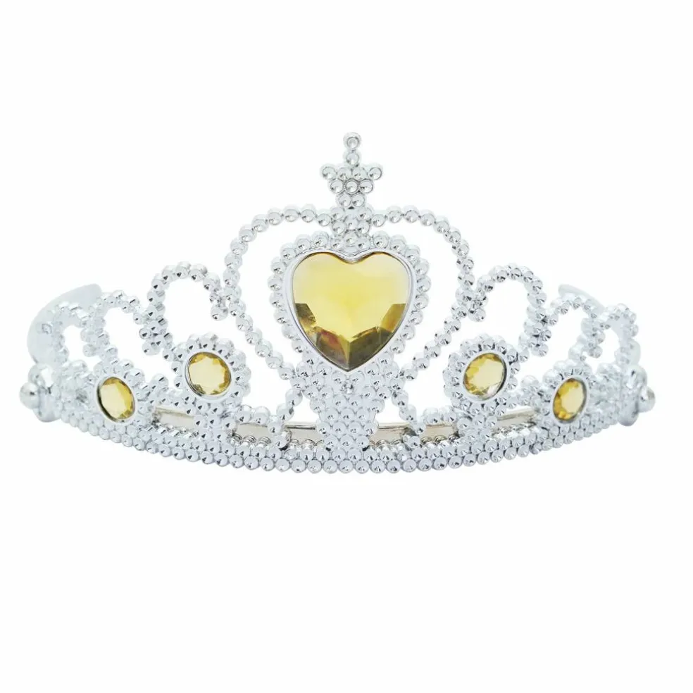 Adult Silver Plastic Costume Tiara with Gem