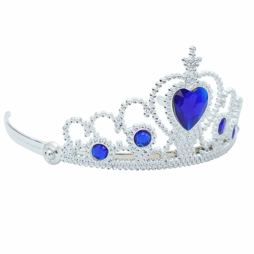 Adult Silver Plastic Costume Tiara with Gem