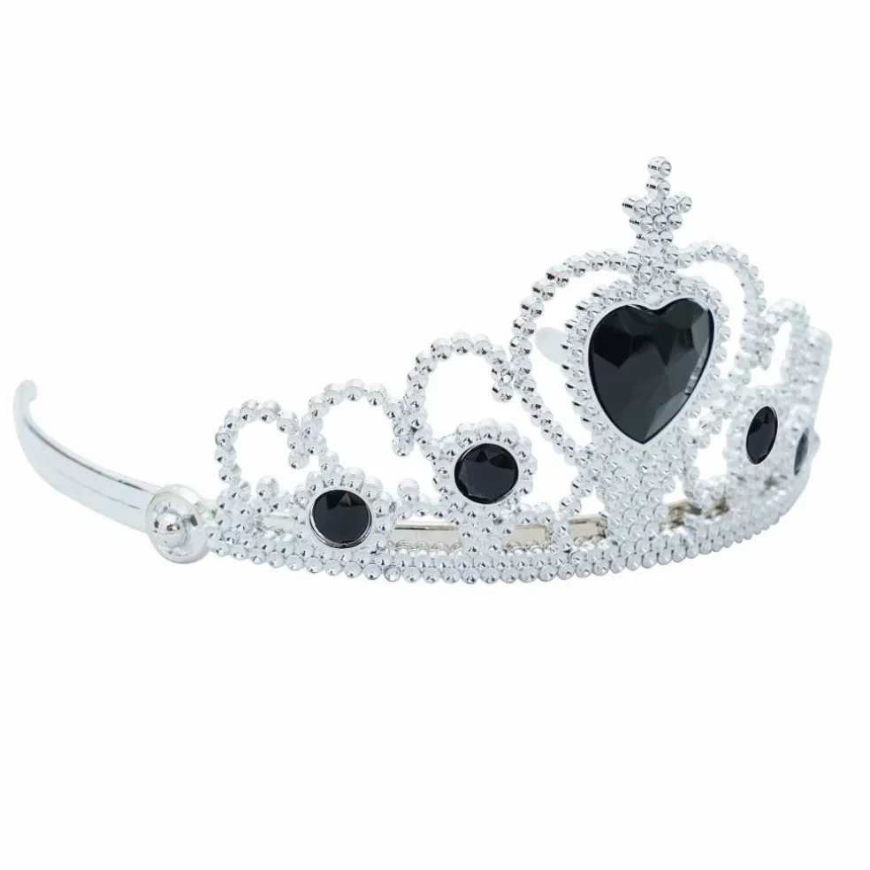 Adult Silver Plastic Costume Tiara with Gem