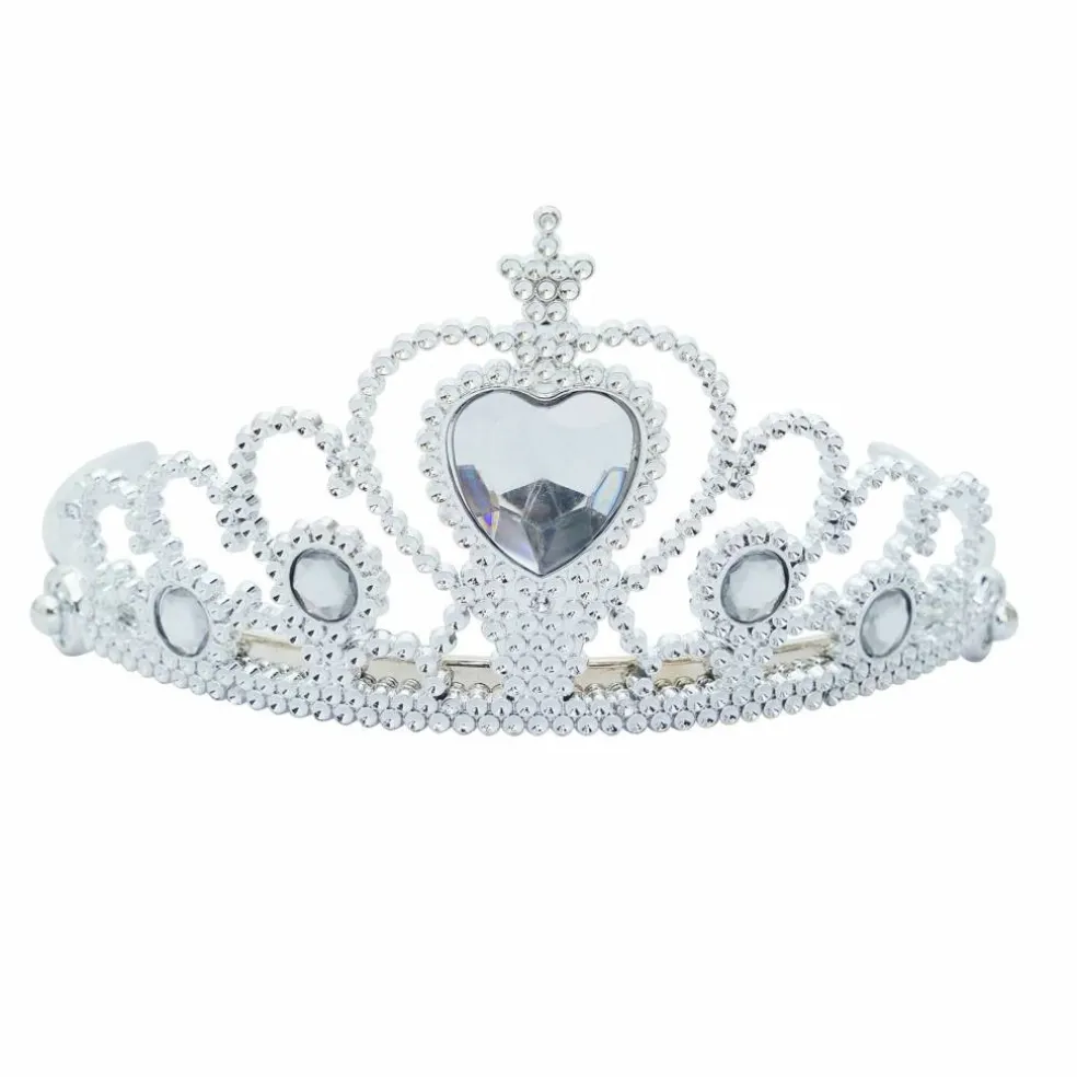 Adult Silver Plastic Costume Tiara with Gem