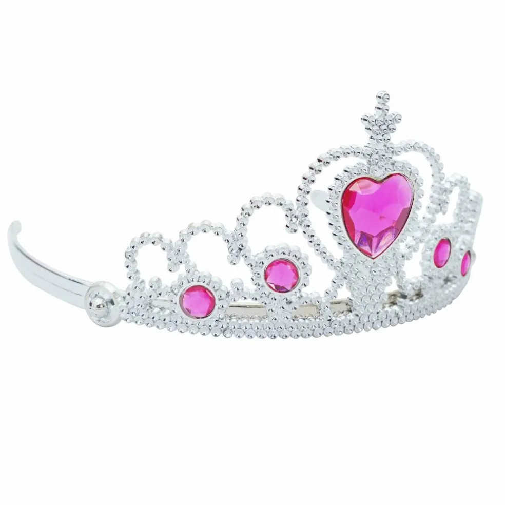 Adult Silver Plastic Costume Tiara with Gem
