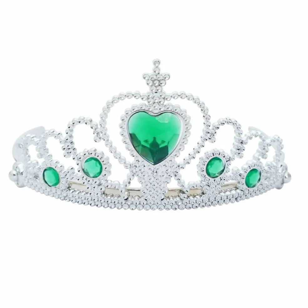 Adult Silver Plastic Costume Tiara with Gem