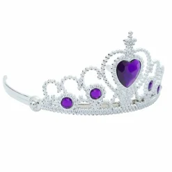 Adult Silver Plastic Costume Tiara with Gem