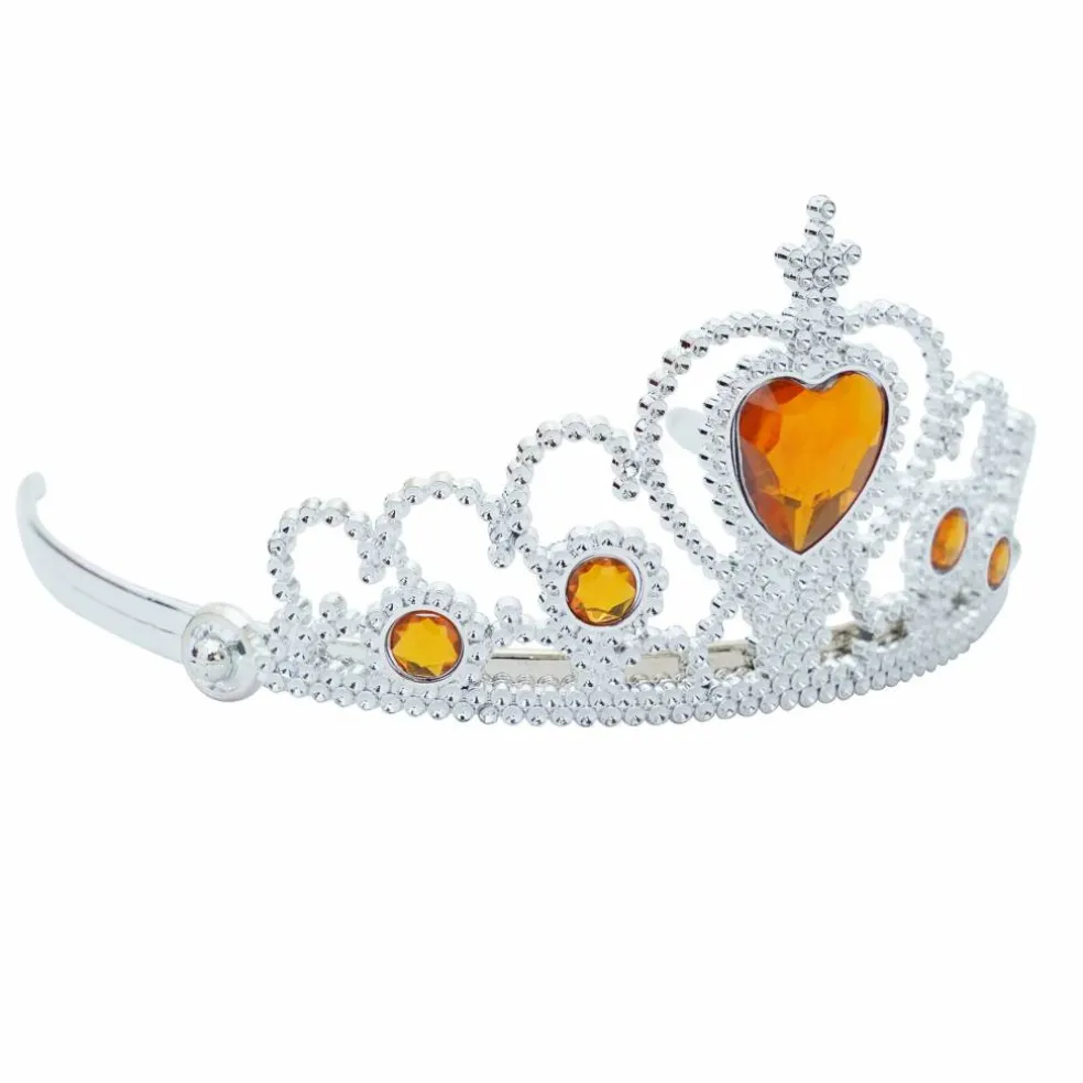 Adult Silver Plastic Costume Tiara with Gem