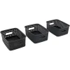 Advantus® Small Black Plastic Weave Bin, 3ct.