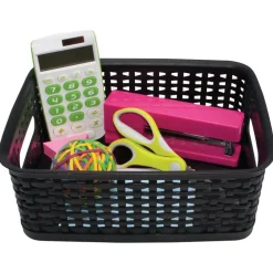 Advantus® Small Black Plastic Weave Bin, 3ct.