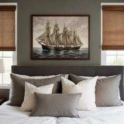 A1 Frame Brown Mahogany Finish Solid Pine Wood 23.5x33.25 Frame - Modern Wood A1 Picture Frame For A1 Size Artwork or Documents - Includes UV Acrylic Plexiglass, Foam Board Backing, Hardware