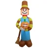 7.5' Air Blown Inflatable Scarecrow w/ Pumpkin and Broom GTF00019-75