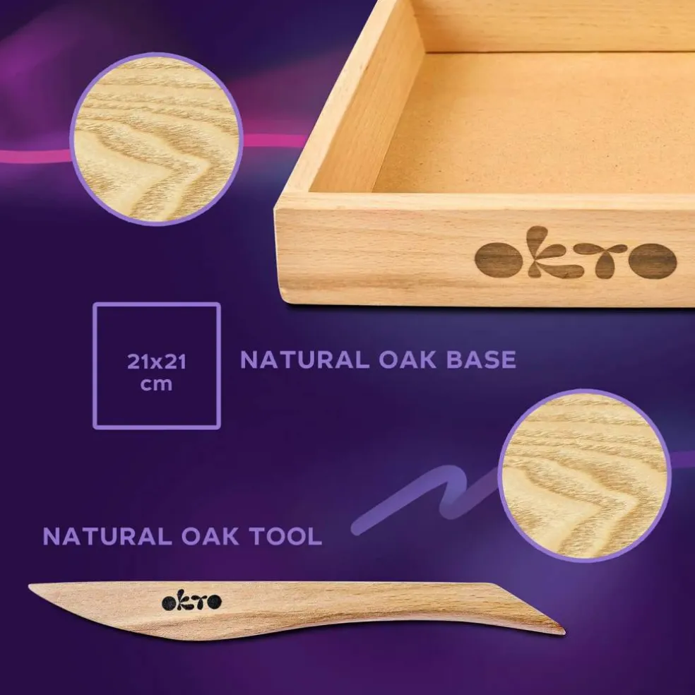 Air Clay Craft Kit Wood&Craft DIY "Succulents" TENDERNESS