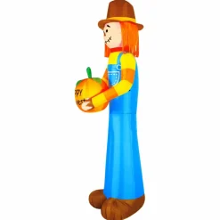 Airflowz Inflatable 7.5ft. Harvest Scarecrow Holding Pumpkin