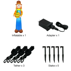 Airflowz Inflatable 7.5ft. Harvest Scarecrow Holding Pumpkin