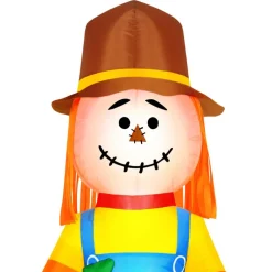 Airflowz Inflatable 7.5ft. Harvest Scarecrow Holding Pumpkin