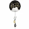 Airwalkers® XL® 5.75ft. Black, Silver & Gold Birthday Foil Balloon
