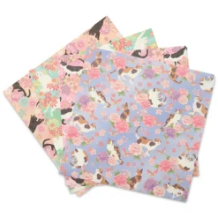 Aitoh Playful Cats Origami Paper - 5-7/8" x 5-7/8", Pkg of 28