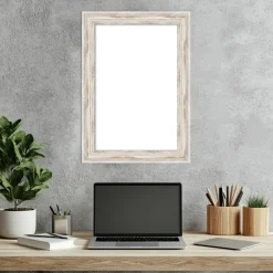 Alexandria White Wash Narrow Framed Dry Erase Magnetic Board