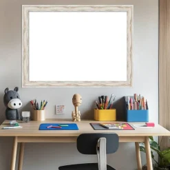 Alexandria White Wash Narrow Framed Dry Erase Magnetic Board