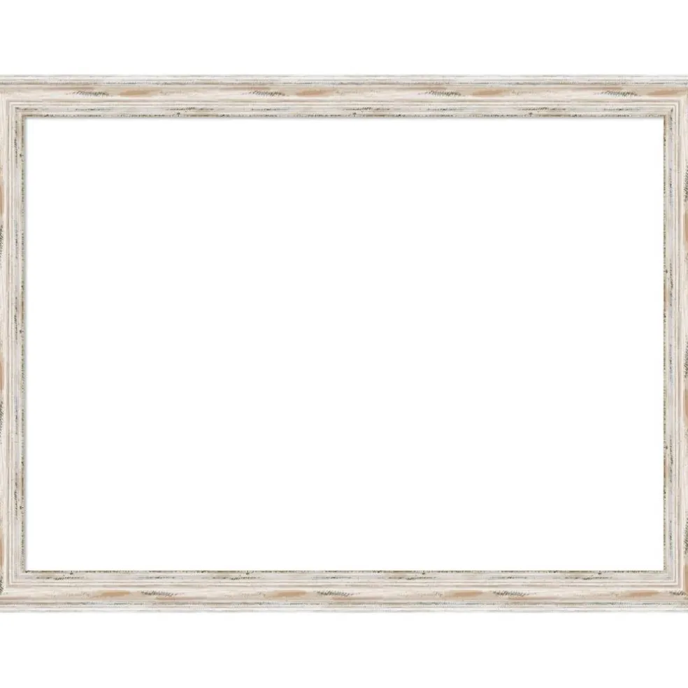 Alexandria White Wash Narrow Framed Dry Erase Magnetic Board