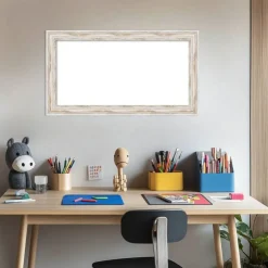 Alexandria White Wash Narrow Framed Dry Erase Magnetic Board