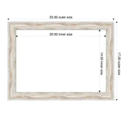 Alexandria White Wash Narrow Framed Dry Erase Magnetic Board