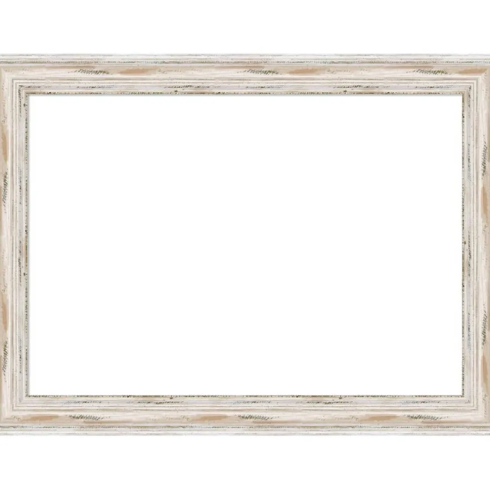 Alexandria White Wash Narrow Framed Dry Erase Magnetic Board