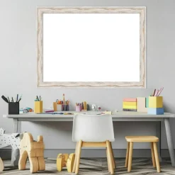 Alexandria White Wash Narrow Framed Dry Erase Magnetic Board