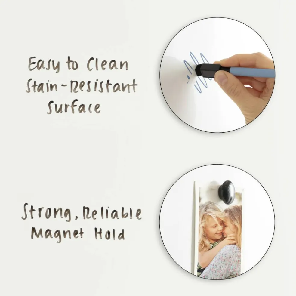 Alexandria White Wash Narrow Framed Dry Erase Magnetic Board