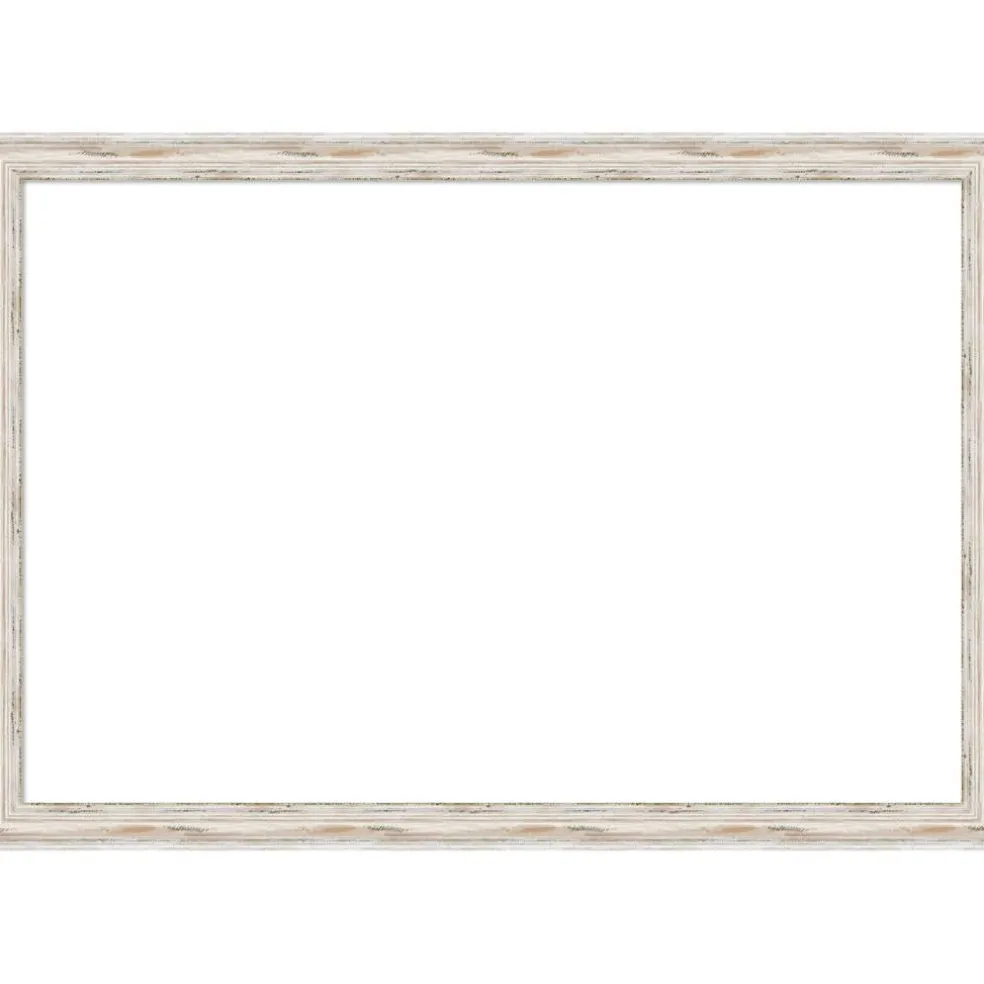 Alexandria White Wash Narrow Framed Dry Erase Magnetic Board