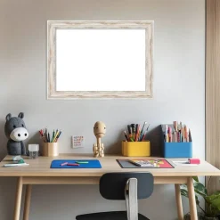 Alexandria White Wash Narrow Framed Dry Erase Magnetic Board