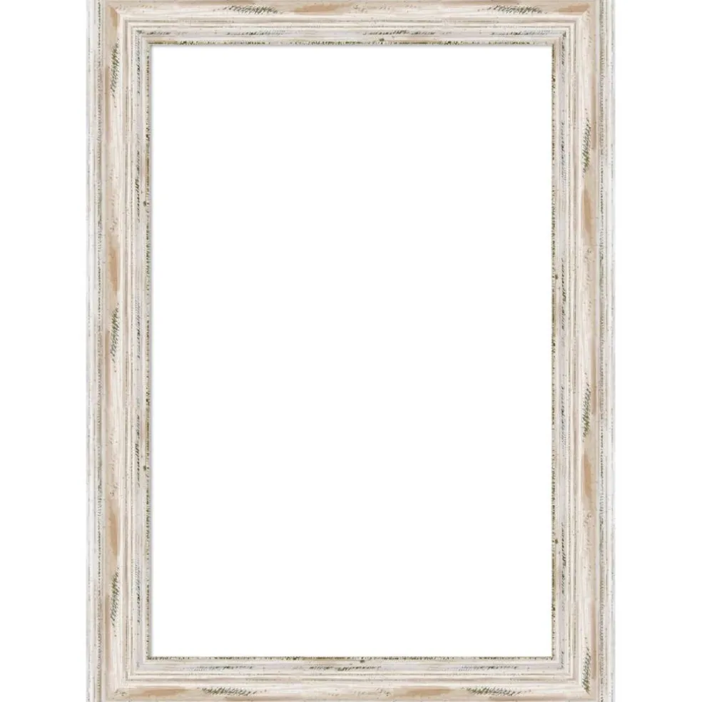 Alexandria White Wash Narrow Framed Dry Erase Magnetic Board