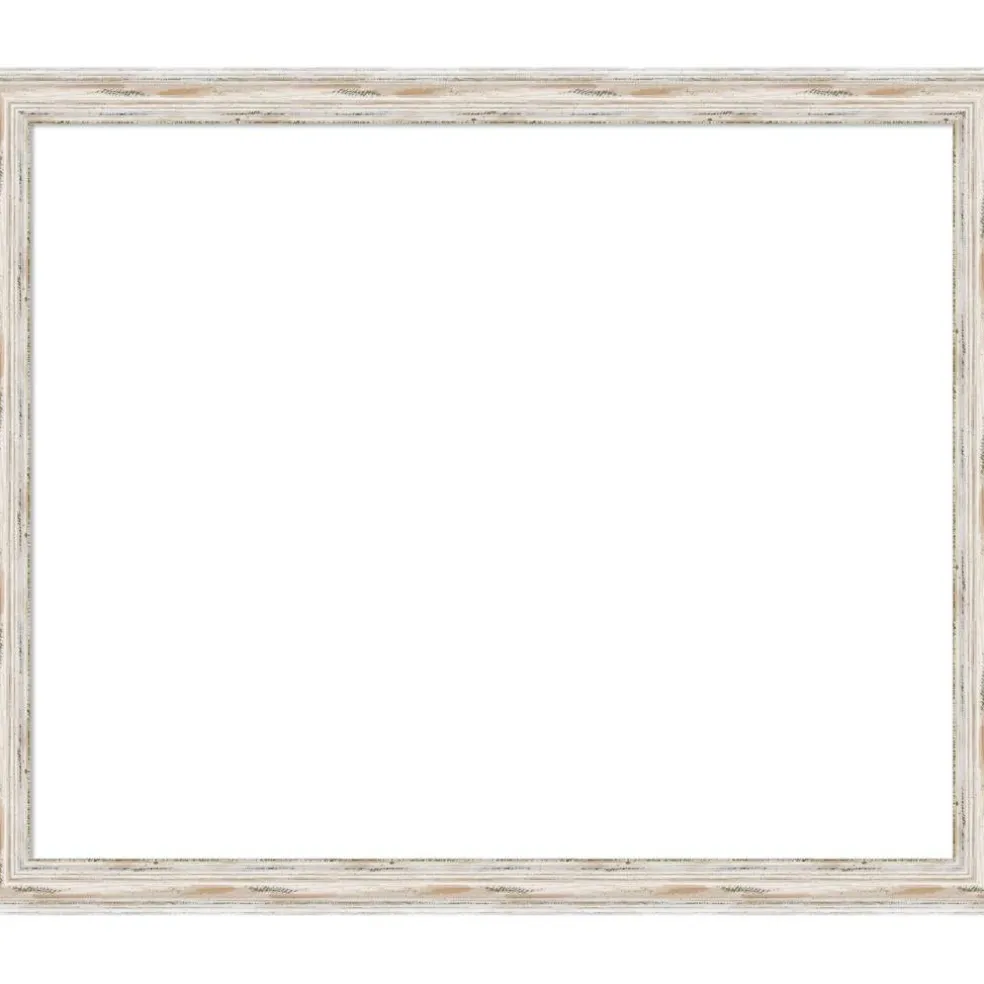 Alexandria White Wash Narrow Framed Dry Erase Magnetic Board