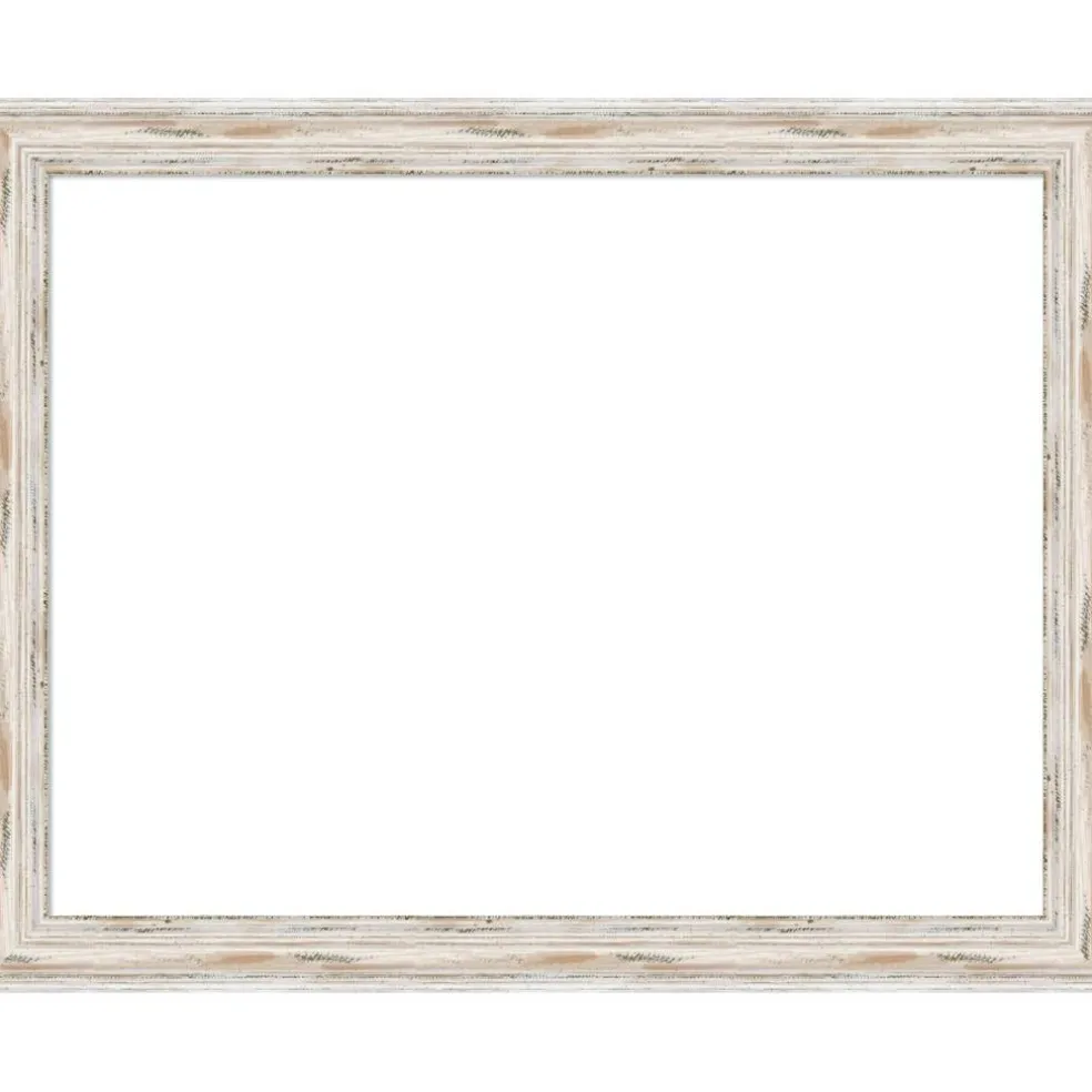 Alexandria White Wash Narrow Framed Dry Erase Magnetic Board